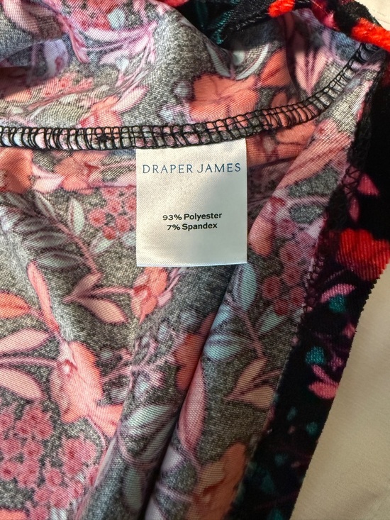 Draper James Velvet Floral Dress Medium Long Sleeve Tie Waist - Picture 6 of 9